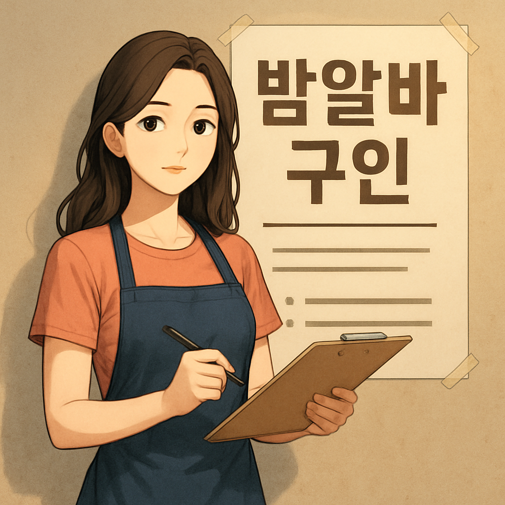 밤알바 구인 공고 이미지